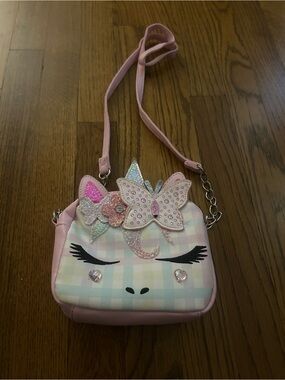 Hobby Lobby Pink Unicorn & Butterfly Kids Crossbody Bag